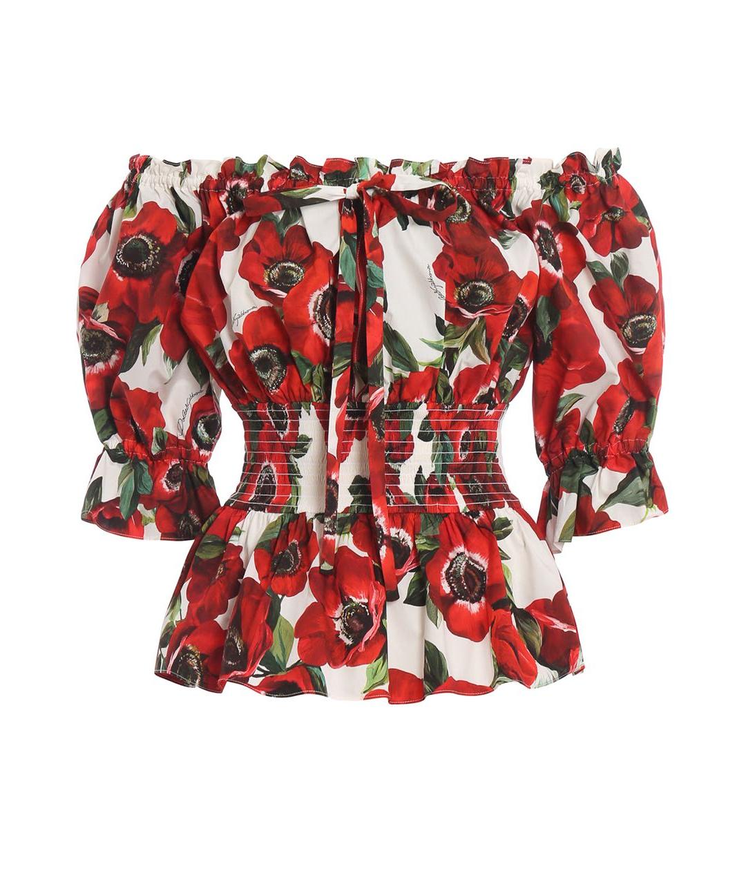 DOLCE&GABBANA Красная хлопковая блузы, фото 9