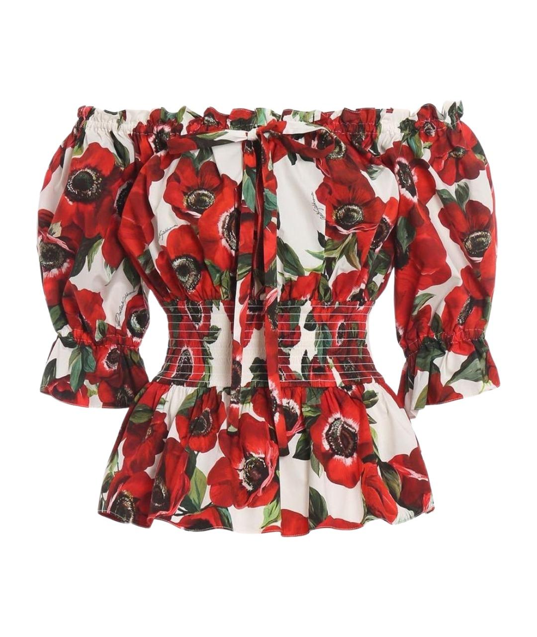 DOLCE&GABBANA Красная хлопковая блузы, фото 1