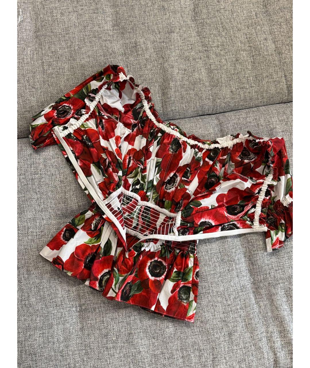 DOLCE&GABBANA Красная хлопковая блузы, фото 4