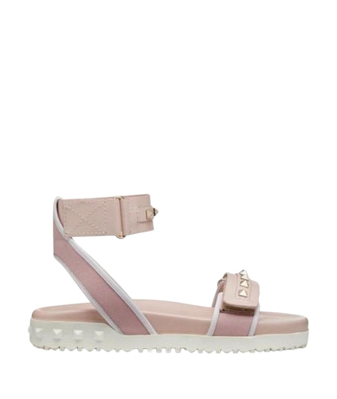 VALENTINO Розовые кожаные сандалии, фото 1