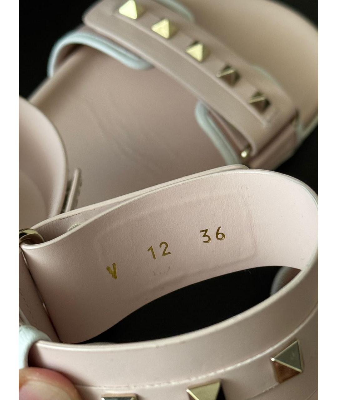 VALENTINO Розовые кожаные сандалии, фото 6