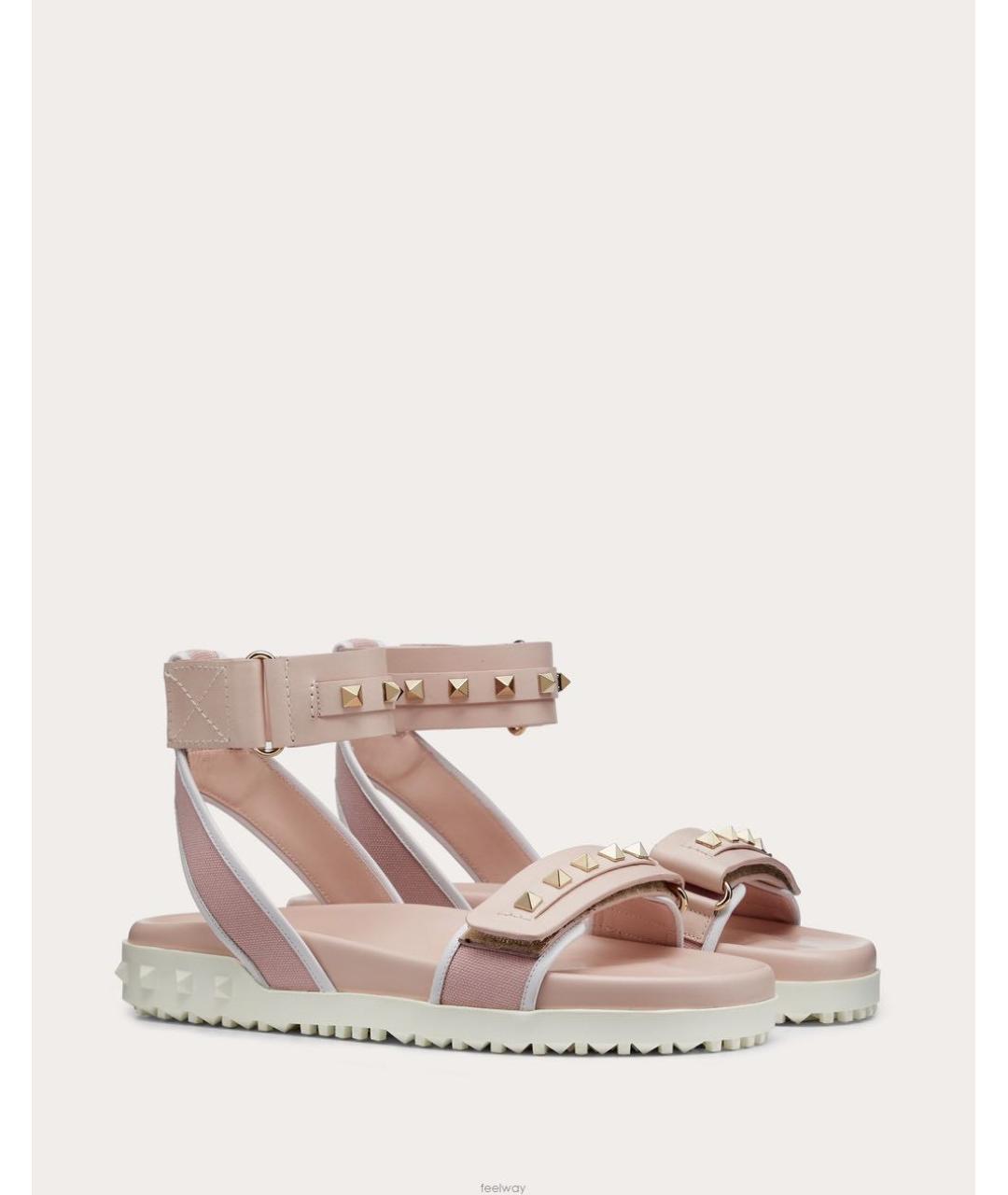 VALENTINO Розовые кожаные сандалии, фото 2