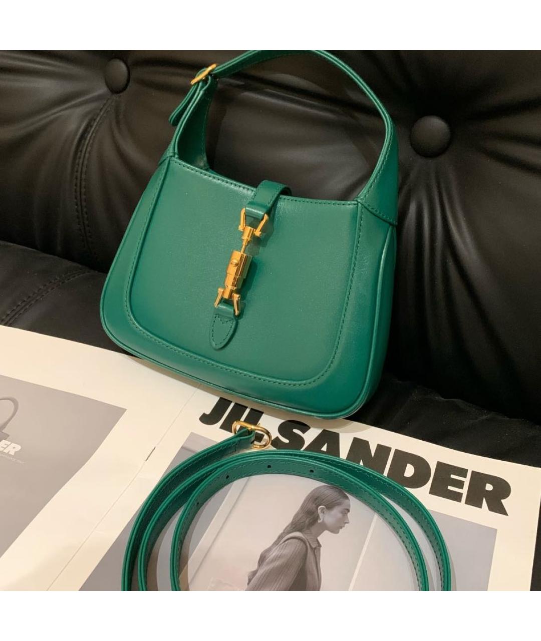GUCCI Зеленая кожаная сумка с короткими ручками, фото 2
