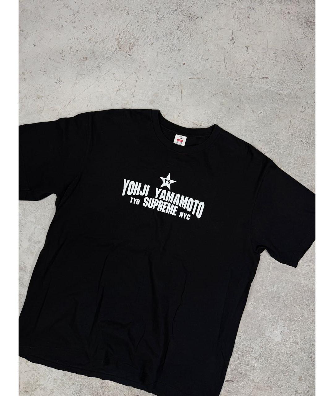 YOHJI YAMAMOTO Черная хлопковая футболка, фото 3