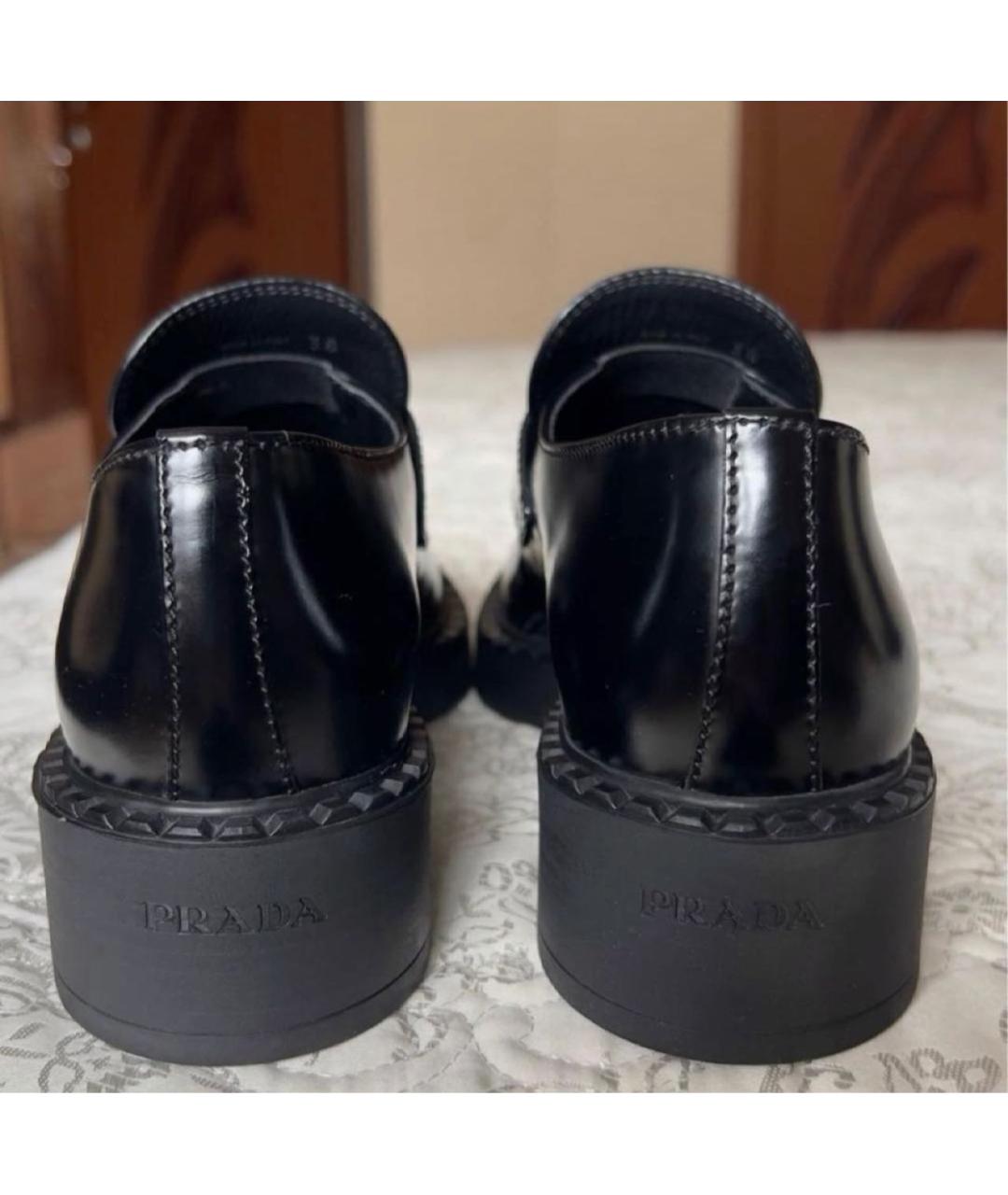PRADA Черные кожаные лоферы, фото 4