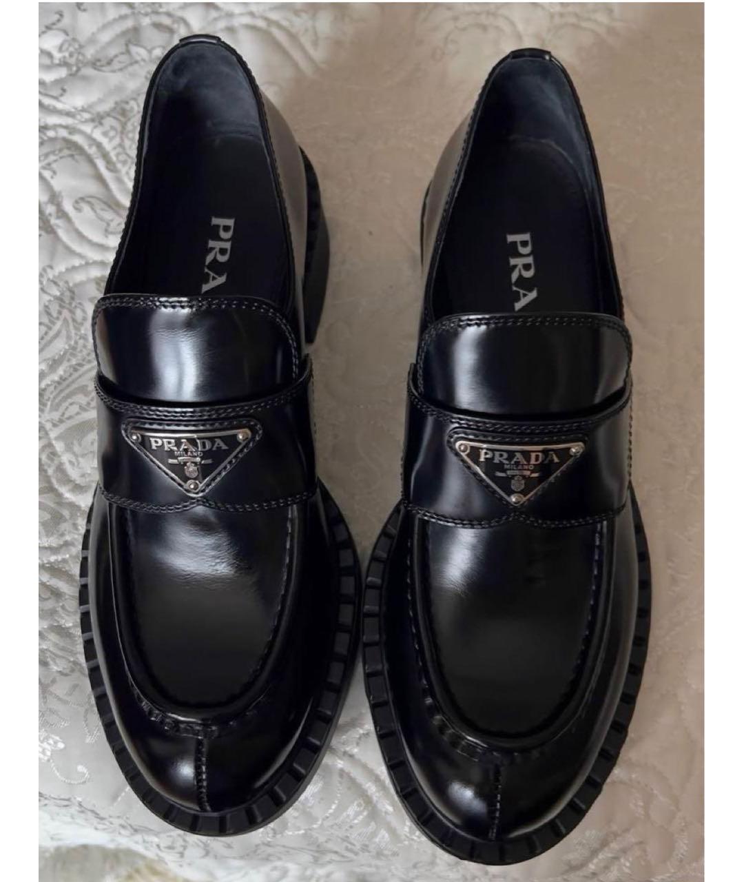 PRADA Черные кожаные лоферы, фото 3
