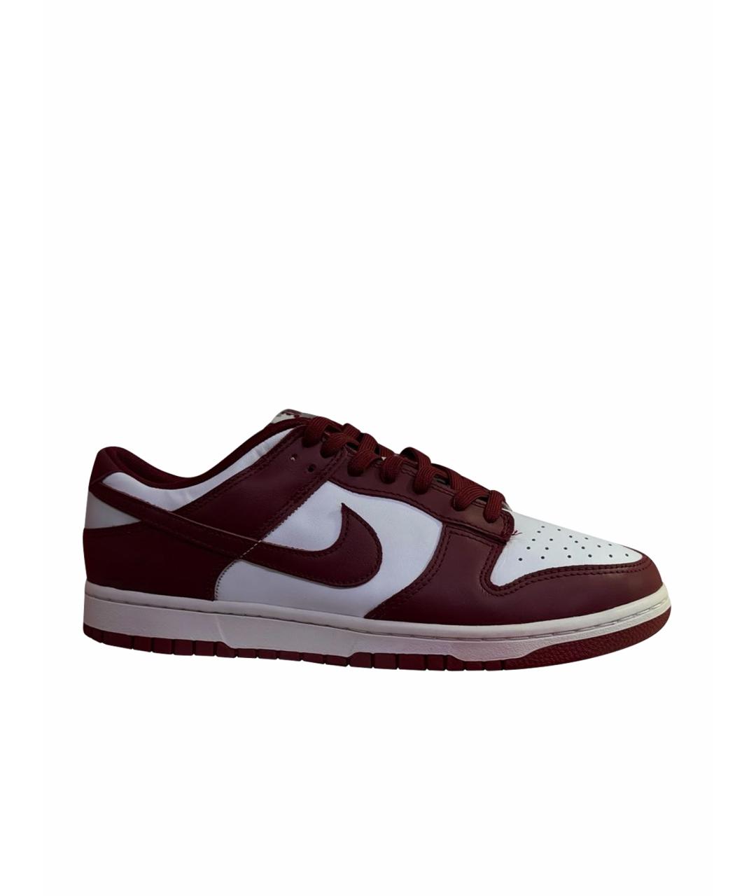 NIKE Бордовые кожаные низкие кроссовки / кеды, фото 1
