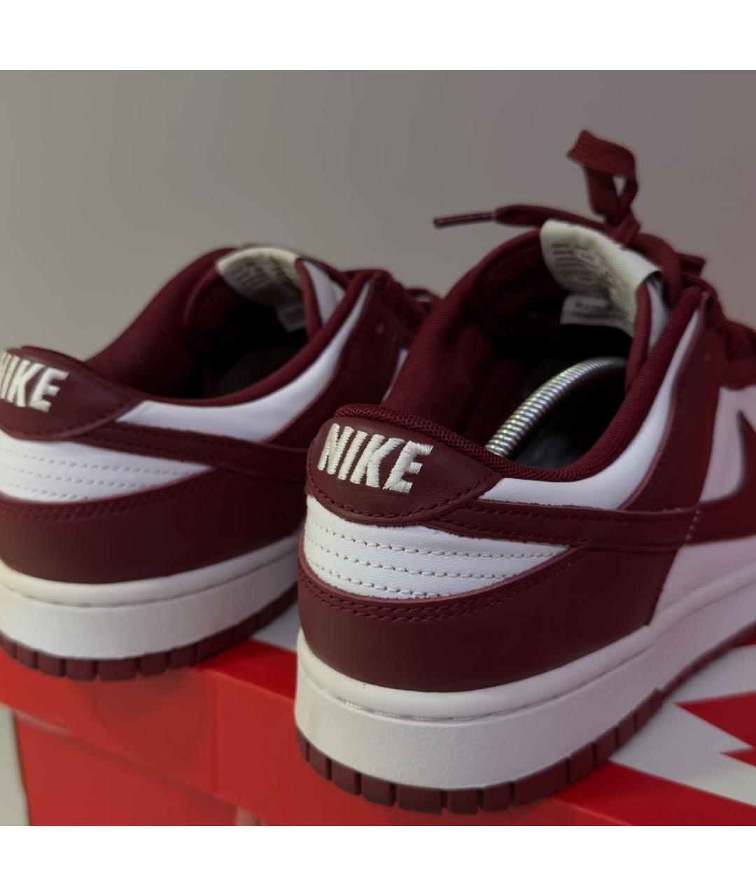 NIKE Бордовые кожаные низкие кроссовки / кеды, фото 4