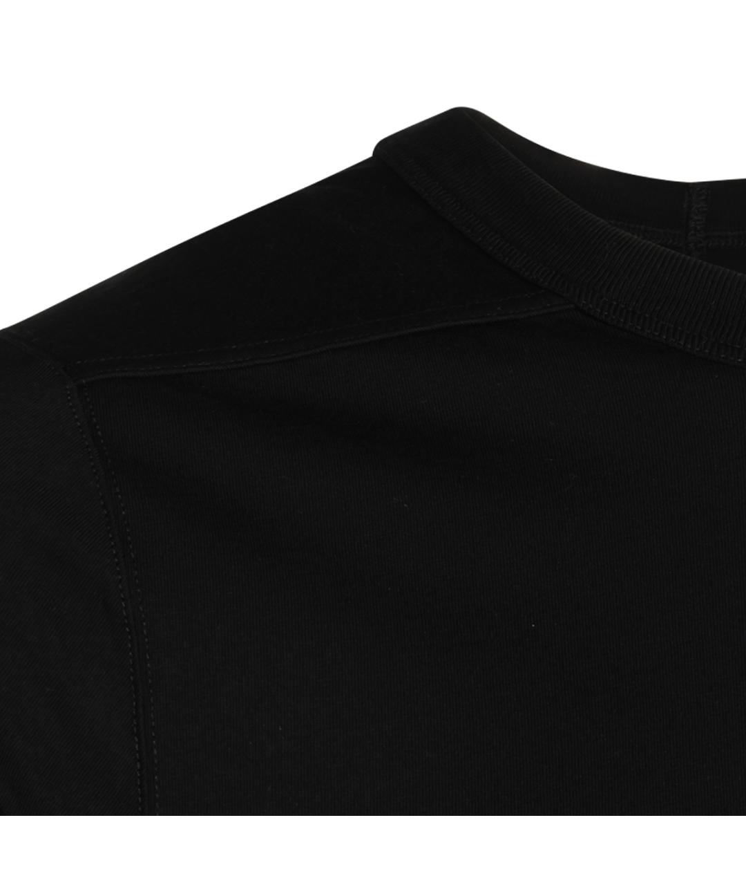 RICK OWENS Черная хлопковая футболка, фото 2
