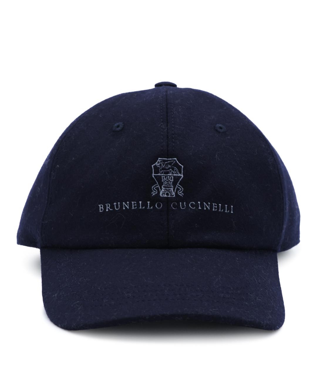 BRUNELLO CUCINELLI Темно-синяя шерстяная кепка/бейсболка, фото 1