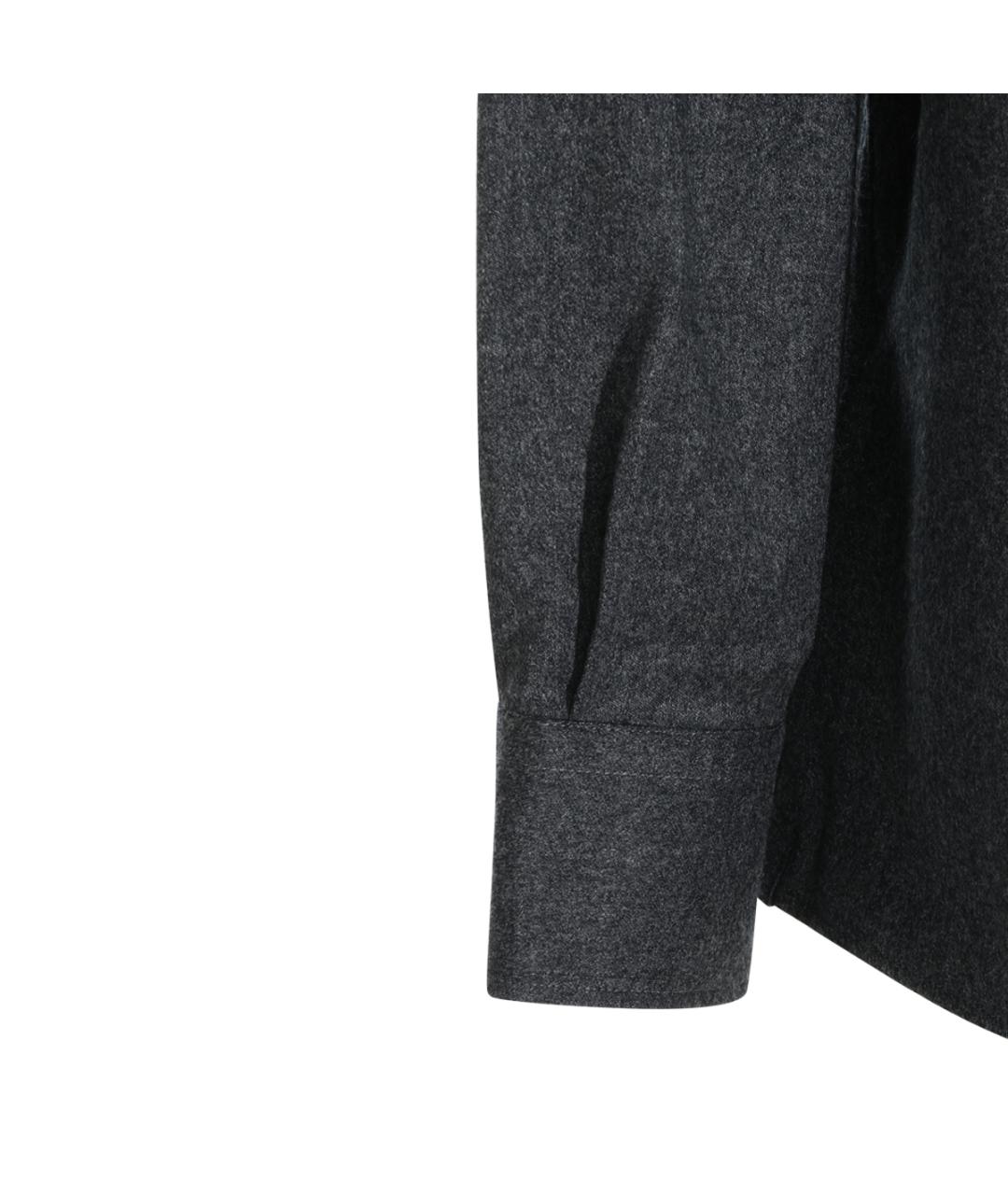 BRUNELLO CUCINELLI Антрацитовая шерстяная кэжуал рубашка, фото 5