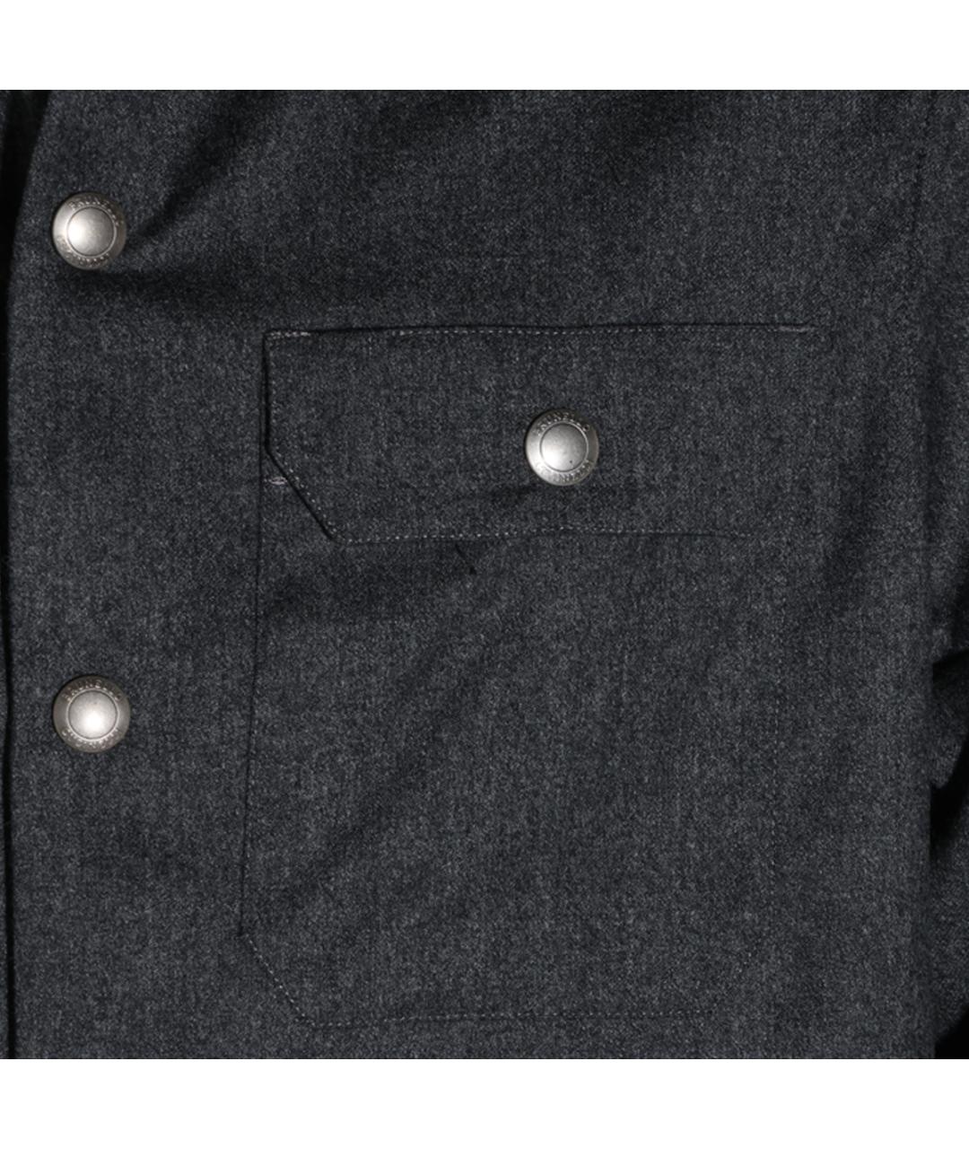 BRUNELLO CUCINELLI Антрацитовая шерстяная кэжуал рубашка, фото 4