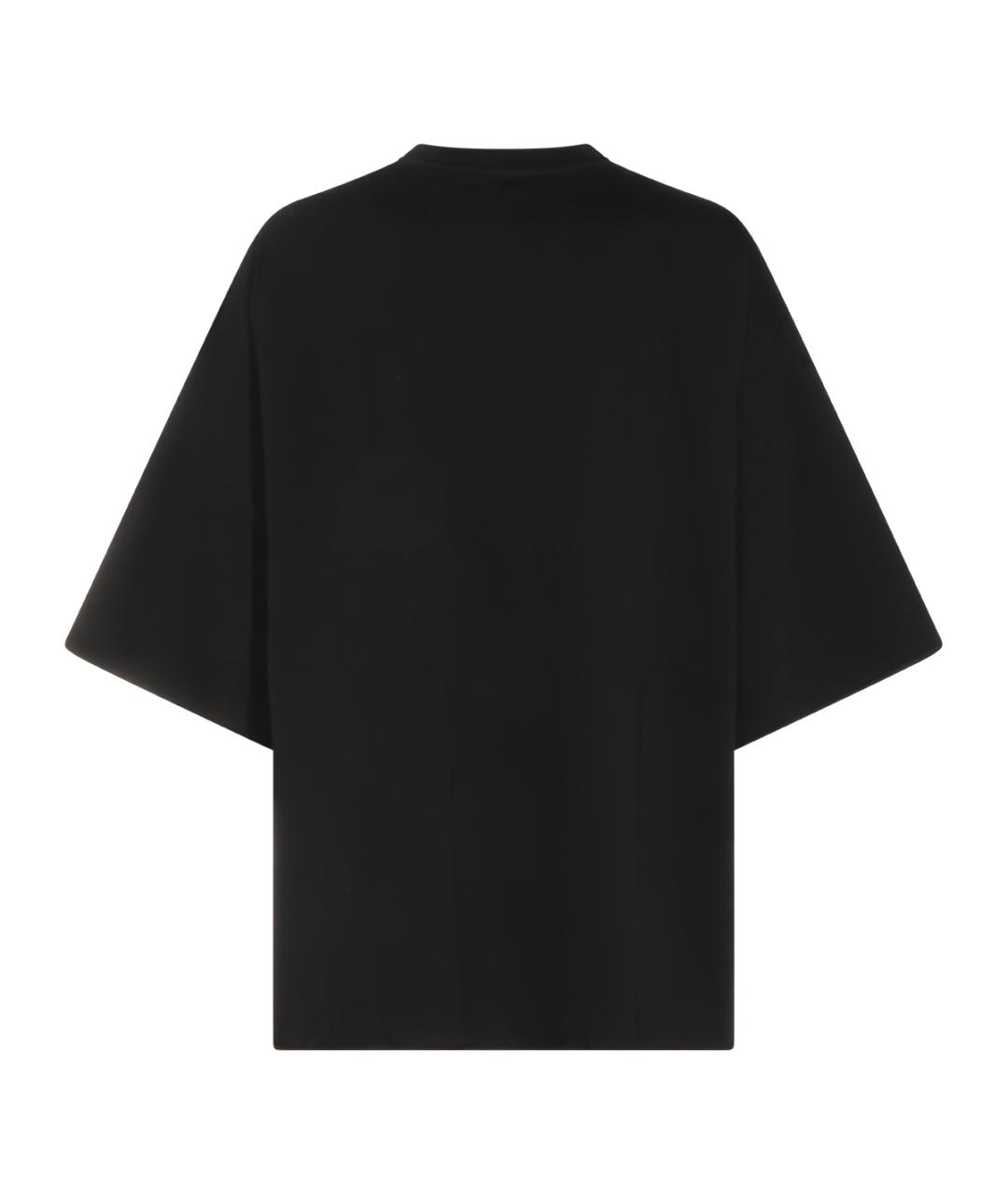 RICK OWENS Черная хлопковая футболка, фото 2