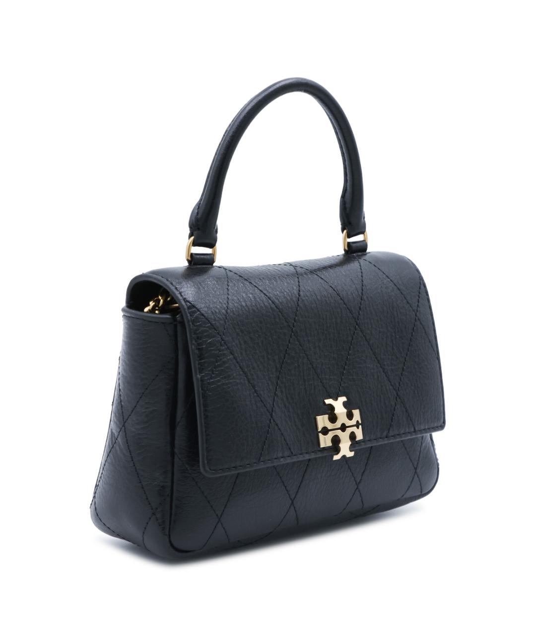 TORY BURCH Черная кожаная сумка тоут, фото 3