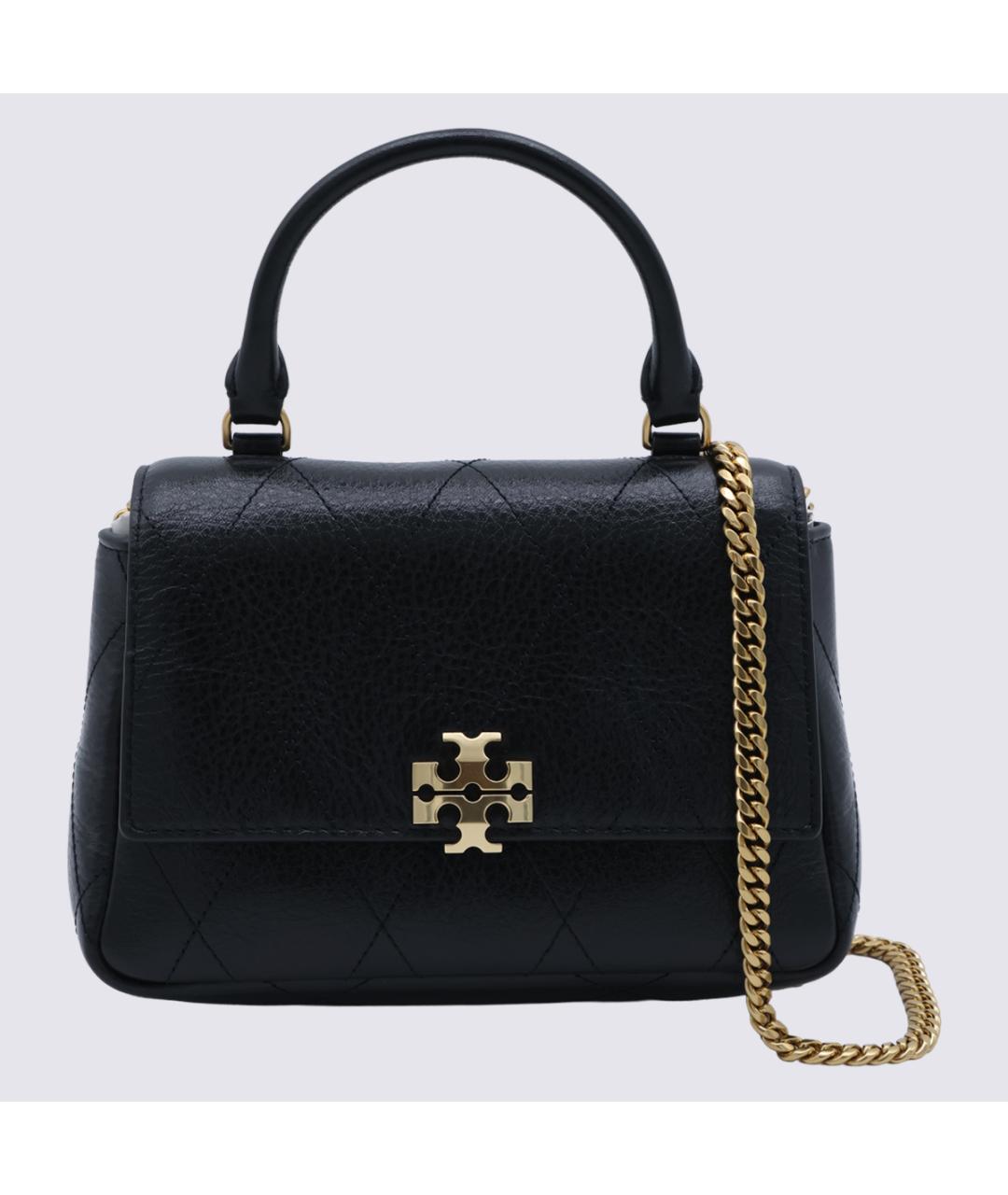 TORY BURCH Черная кожаная сумка тоут, фото 2