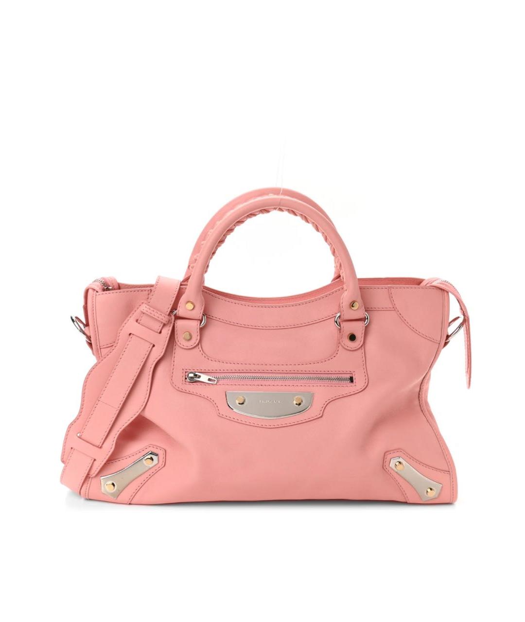 BALENCIAGA Розовая кожаная сумка с короткими ручками, фото 1