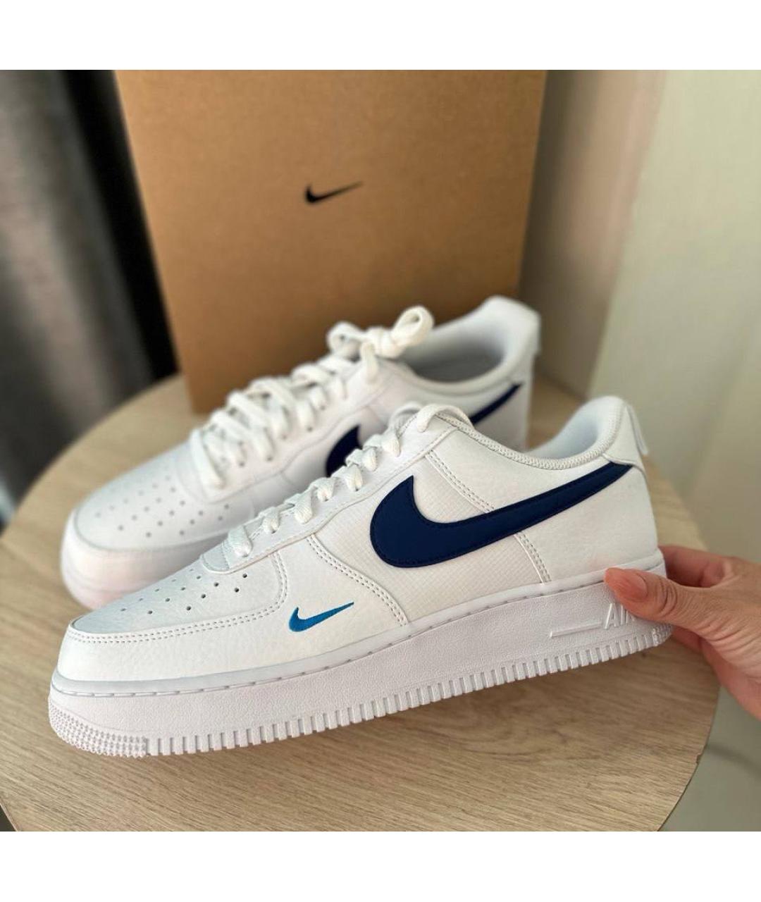 NIKE Белые кожаные низкие кроссовки / кеды, фото 2