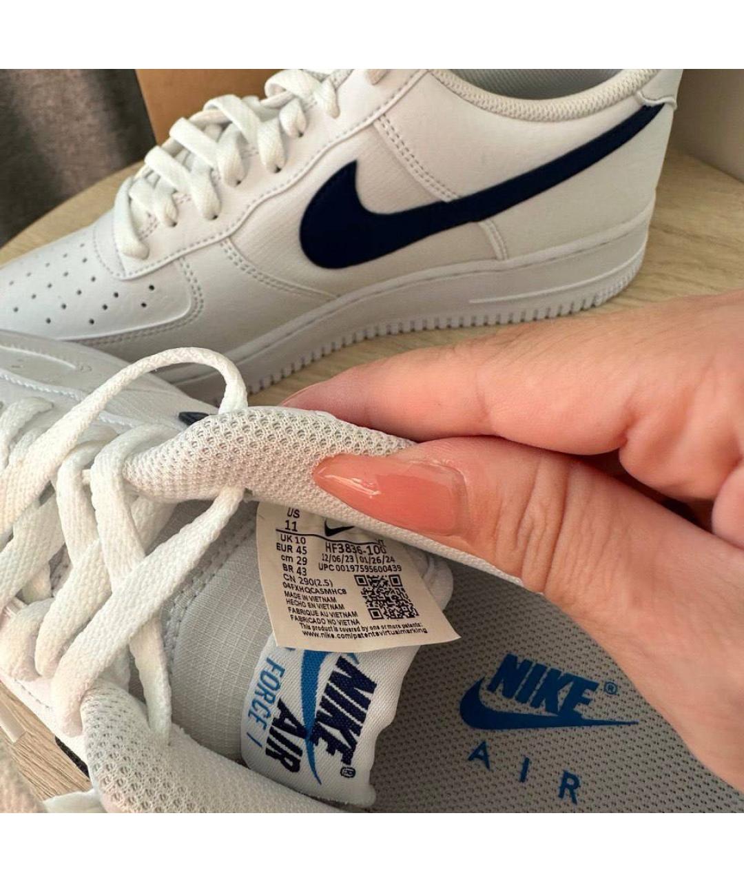 NIKE Белые кожаные низкие кроссовки / кеды, фото 8