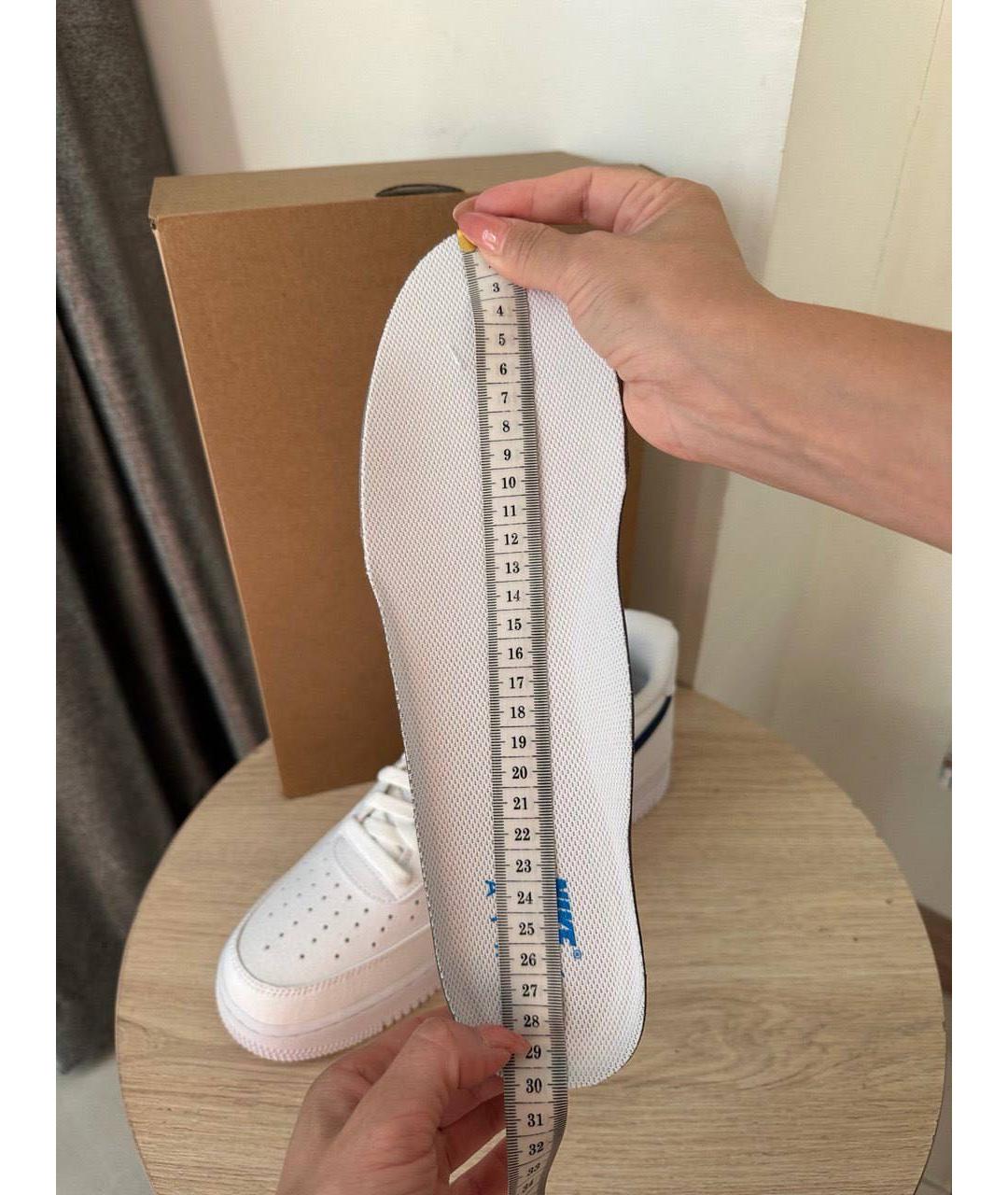 NIKE Белые кожаные низкие кроссовки / кеды, фото 7