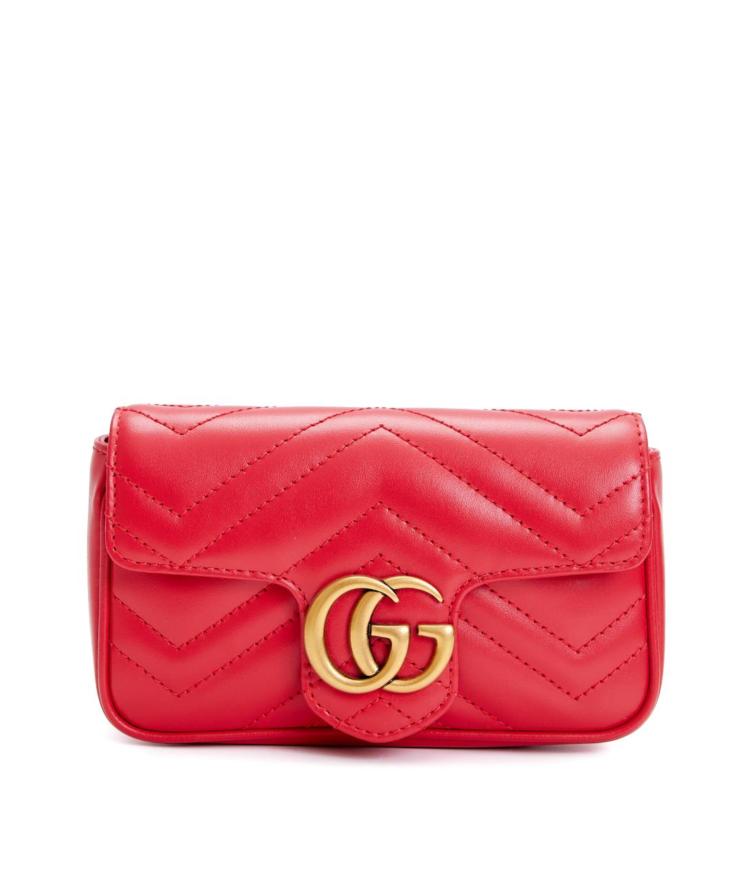 GUCCI Красная кожаная сумка через плечо, фото 7