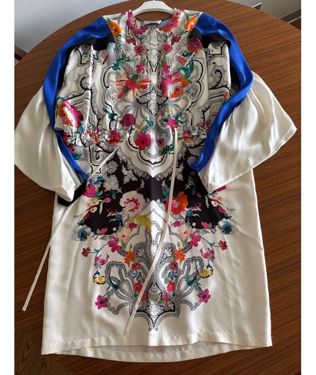ETRO Белое шелковое повседневное платье, фото 9
