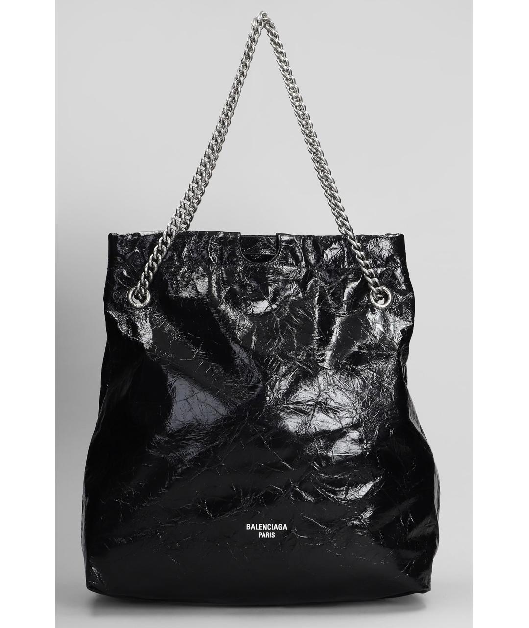 BALENCIAGA Черная кожаная сумка тоут, фото 6