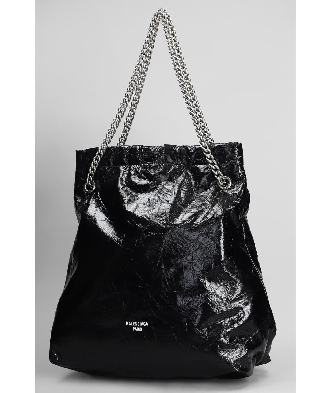 BALENCIAGA Черная кожаная сумка тоут, фото 2