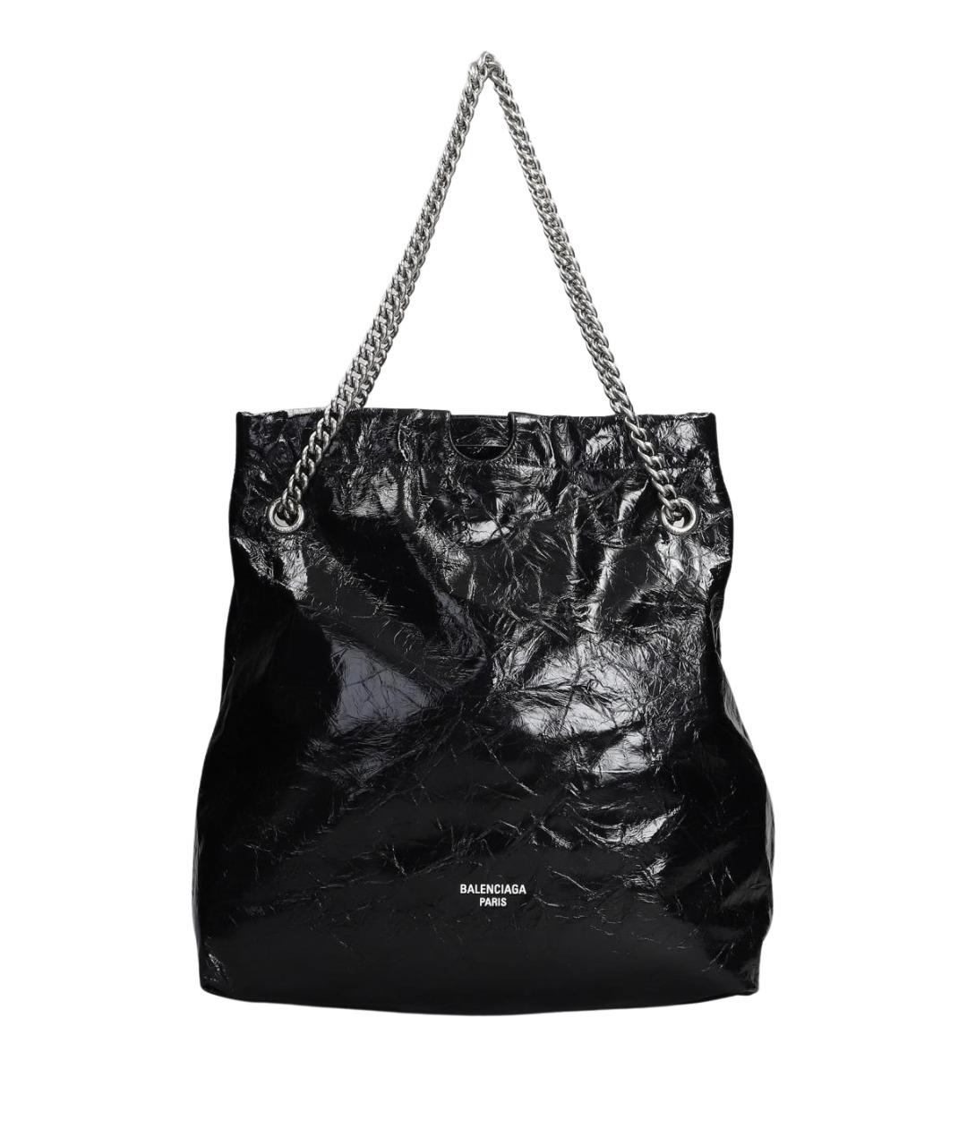 BALENCIAGA Черная кожаная сумка тоут, фото 1