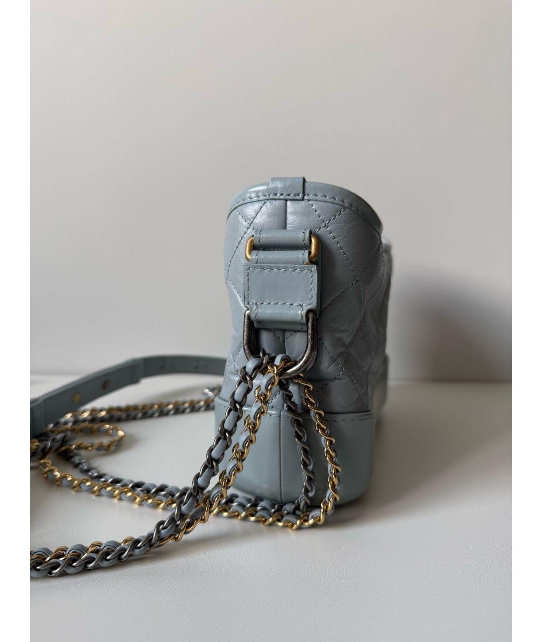 CHANEL Голубая кожаная сумка через плечо, фото 3