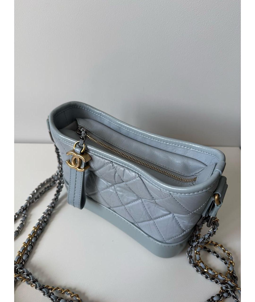 CHANEL Голубая кожаная сумка через плечо, фото 7