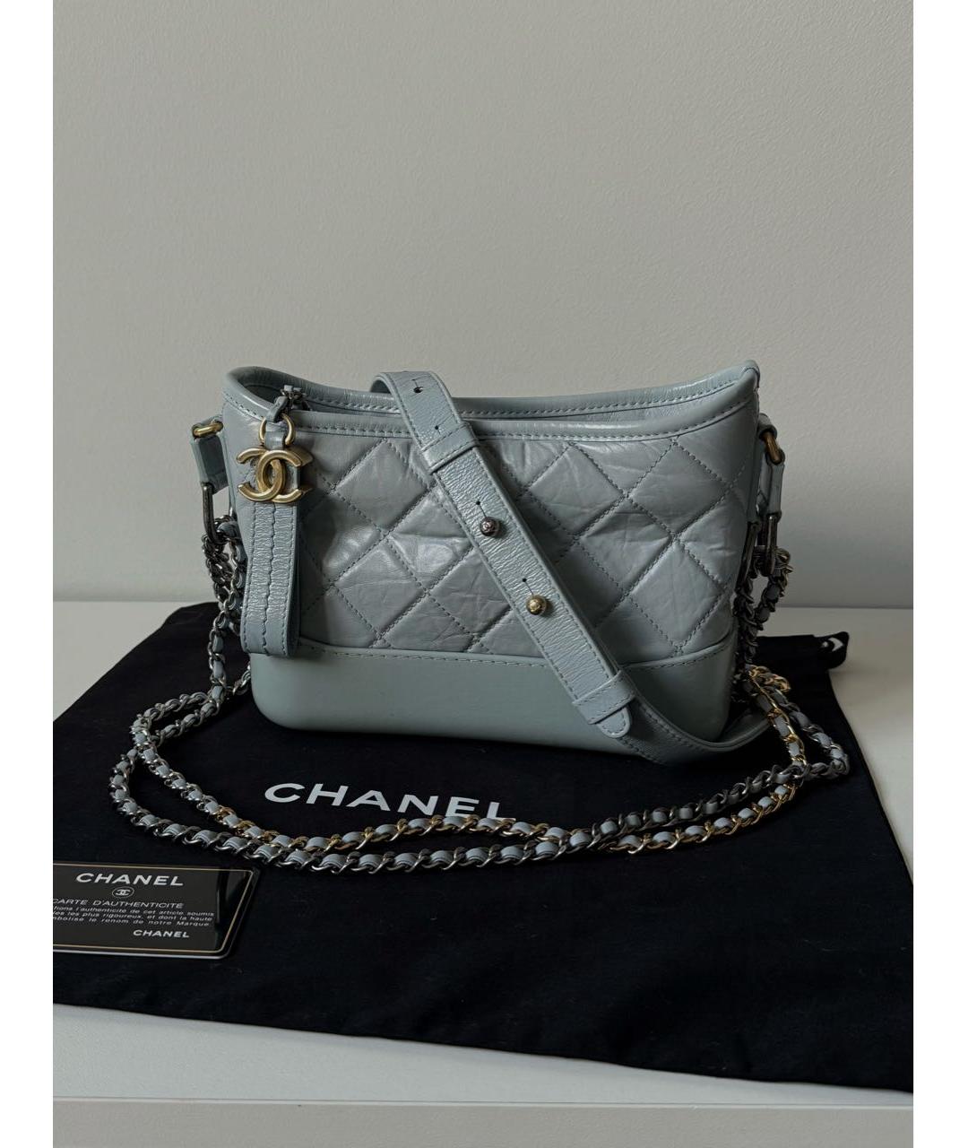 CHANEL Голубая кожаная сумка через плечо, фото 2