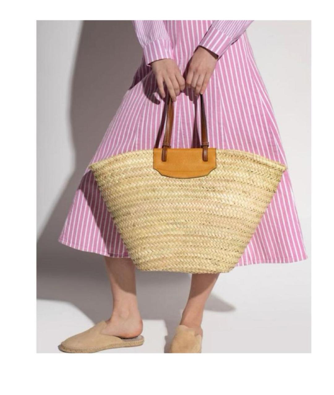 FURLA Бежевая плетеная пляжная сумка, фото 7