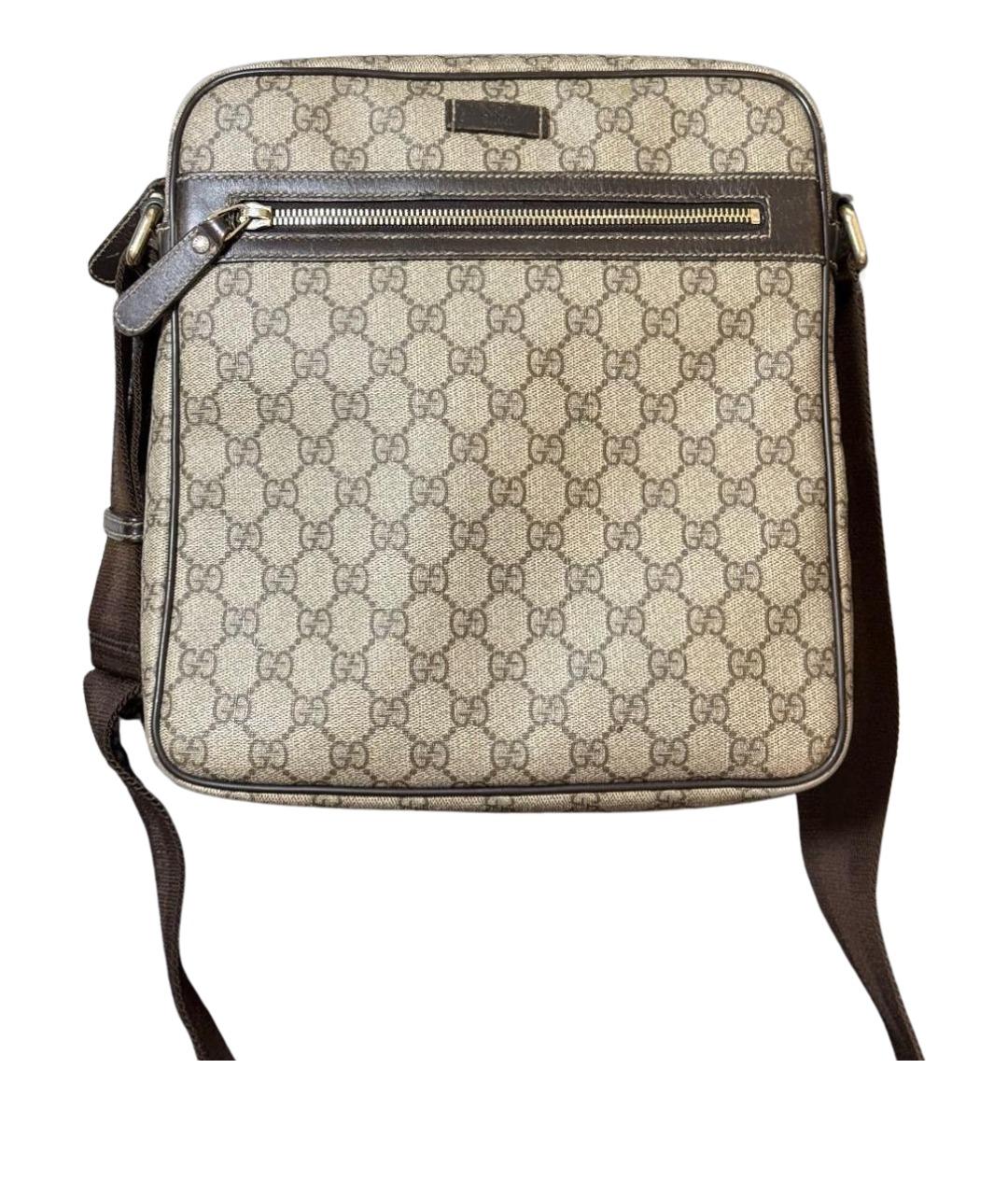 GUCCI Бежевая кожаная сумка на плечо, фото 1