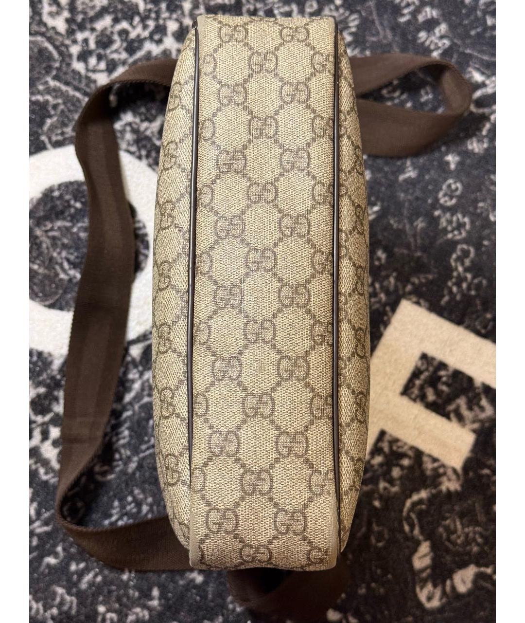 GUCCI Бежевая кожаная сумка на плечо, фото 7