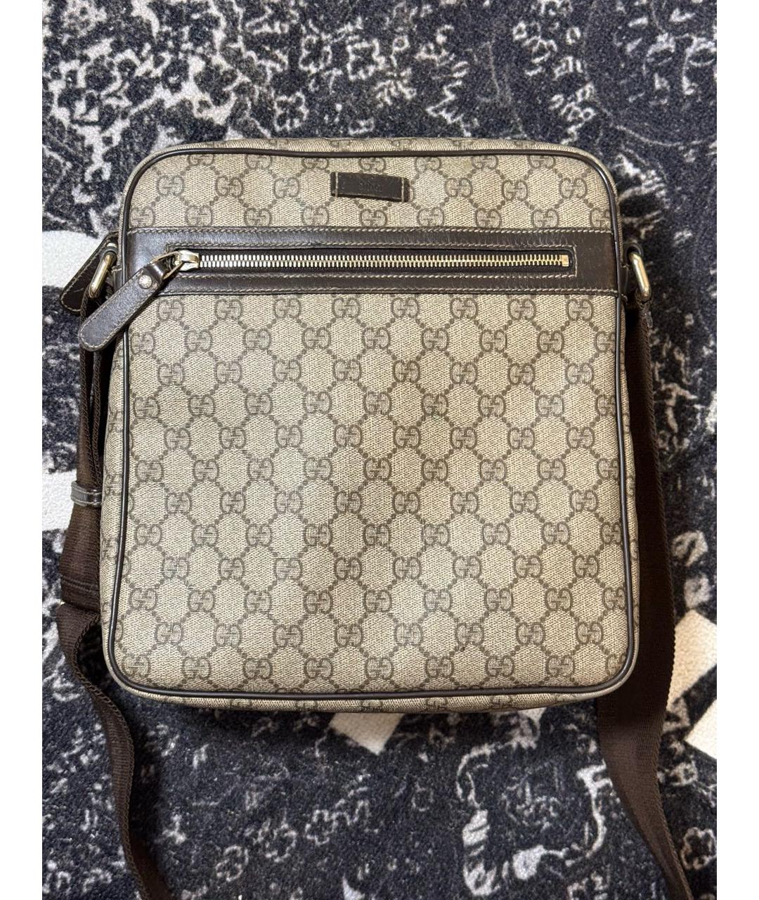 GUCCI Бежевая кожаная сумка на плечо, фото 9