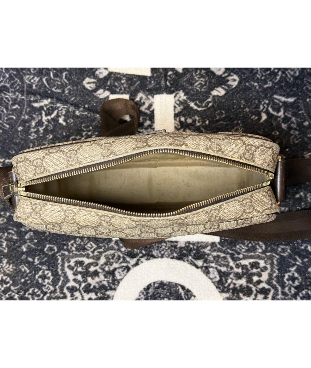 GUCCI Бежевая кожаная сумка на плечо, фото 4