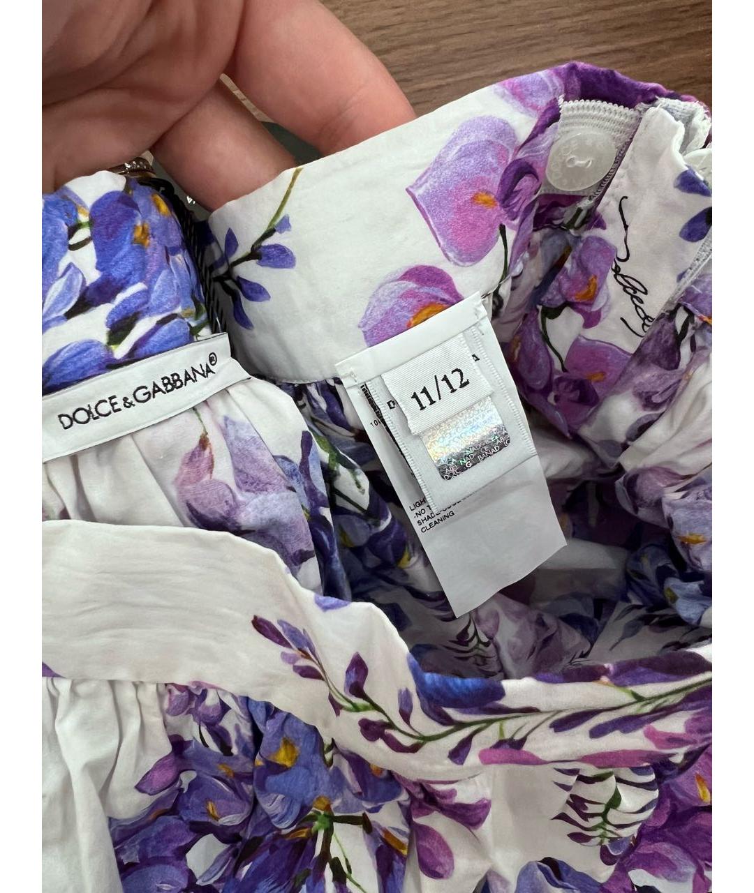 DOLCE&GABBANA Фиолетовая хлопковая юбка, фото 4