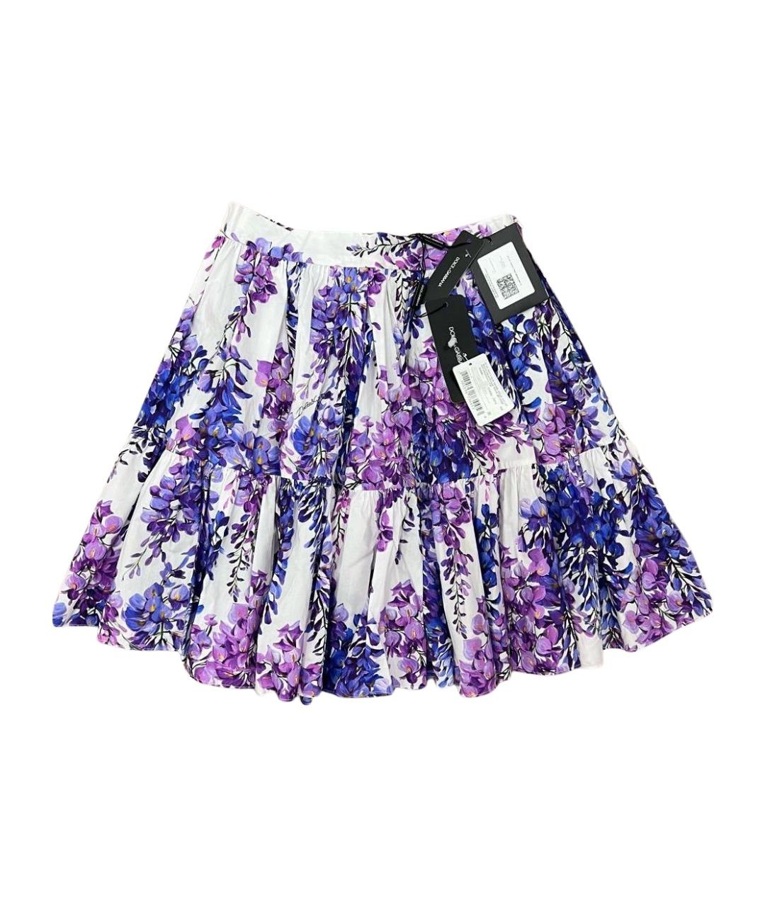 DOLCE&GABBANA Фиолетовая хлопковая юбка, фото 1