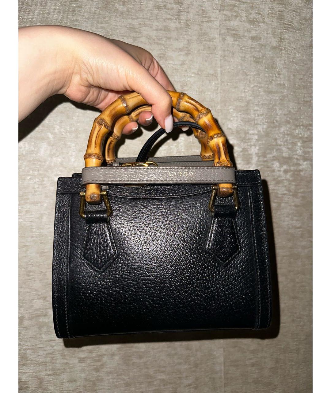GUCCI Черная кожаная сумка с короткими ручками, фото 3