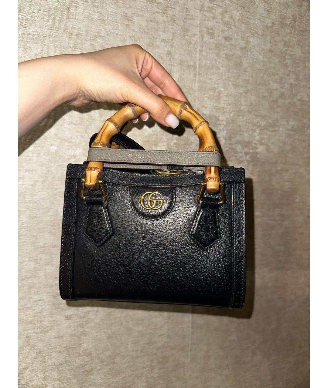 GUCCI Черная кожаная сумка с короткими ручками, фото 8