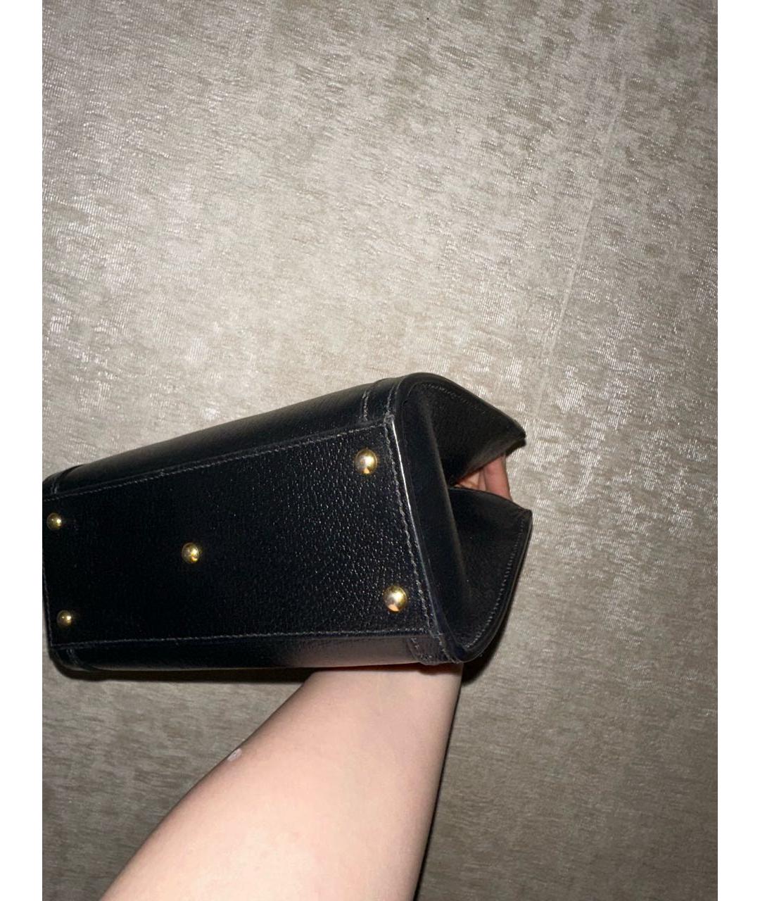 GUCCI Черная кожаная сумка с короткими ручками, фото 7