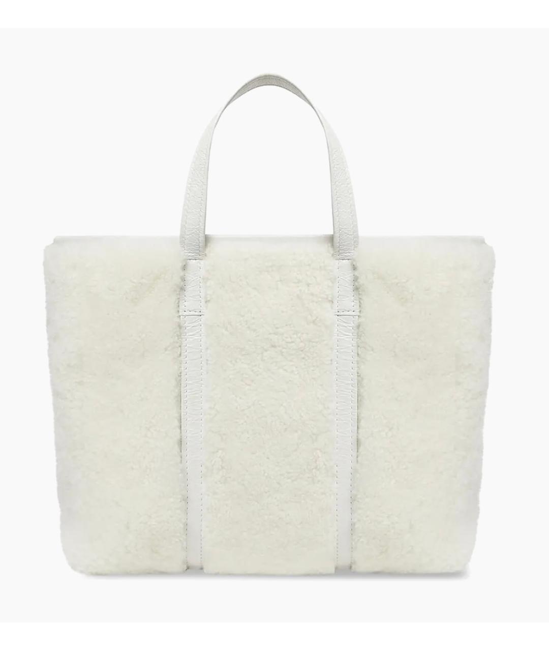 BALENCIAGA Белая кожаная сумка тоут, фото 3