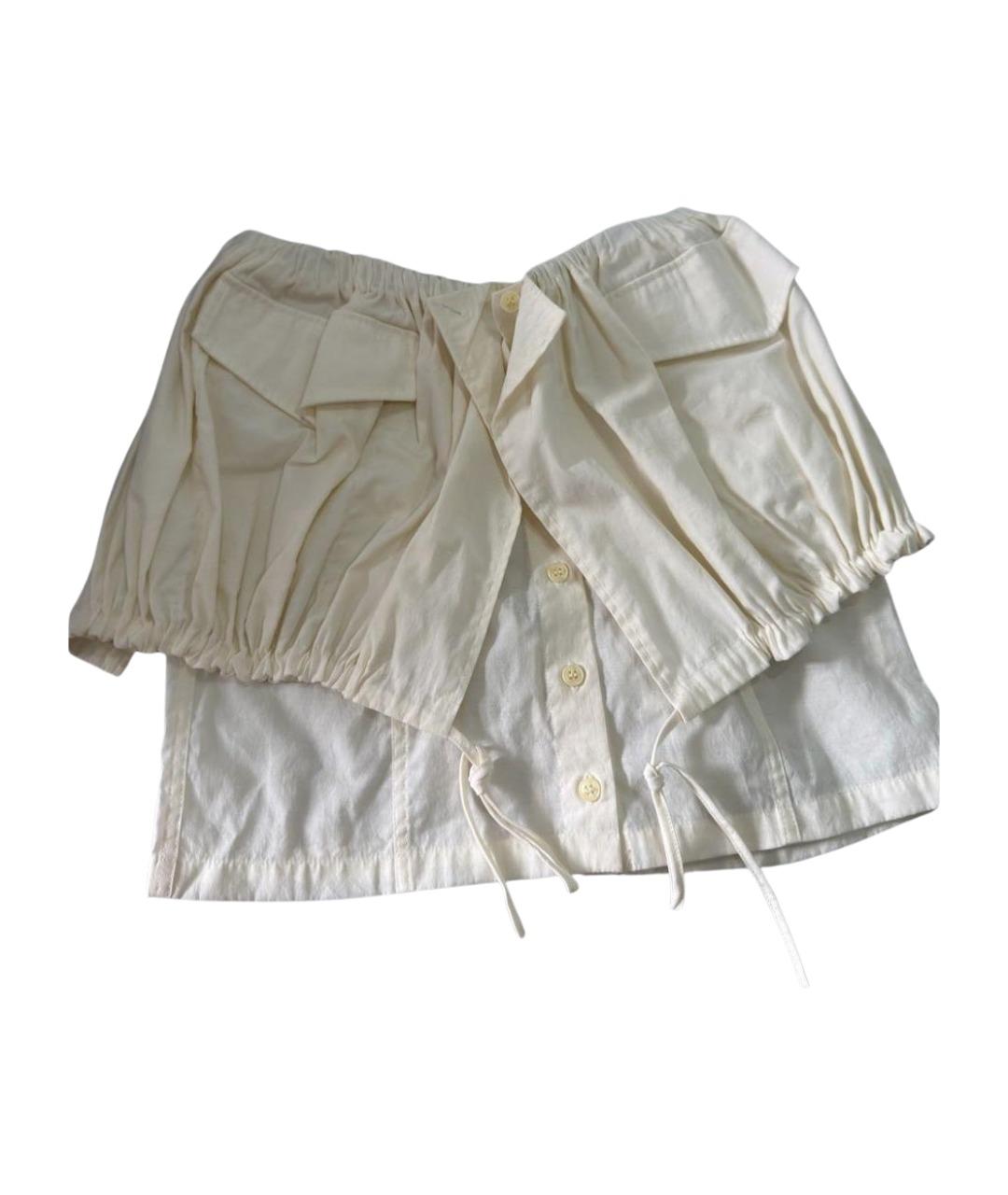 JACQUEMUS Бежевая хлопковая юбка мини, фото 1