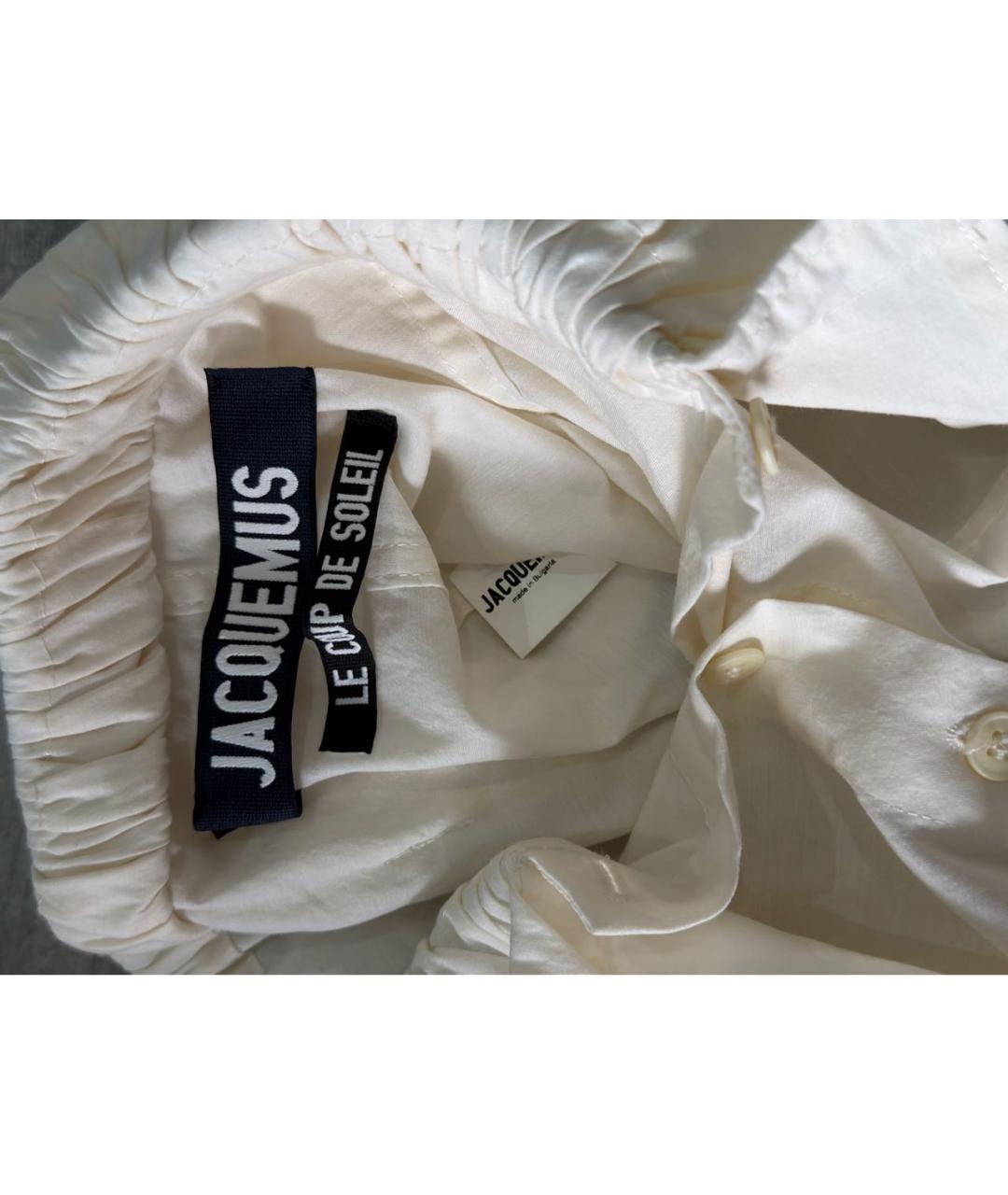 JACQUEMUS Бежевая хлопковая юбка мини, фото 4