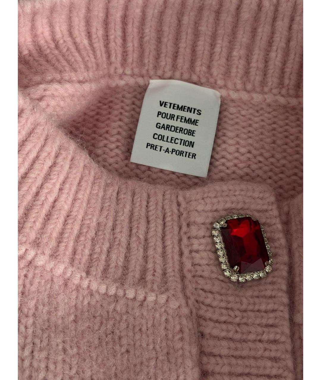 VETEMENTS Розовая шерстяная юбка мини, фото 3