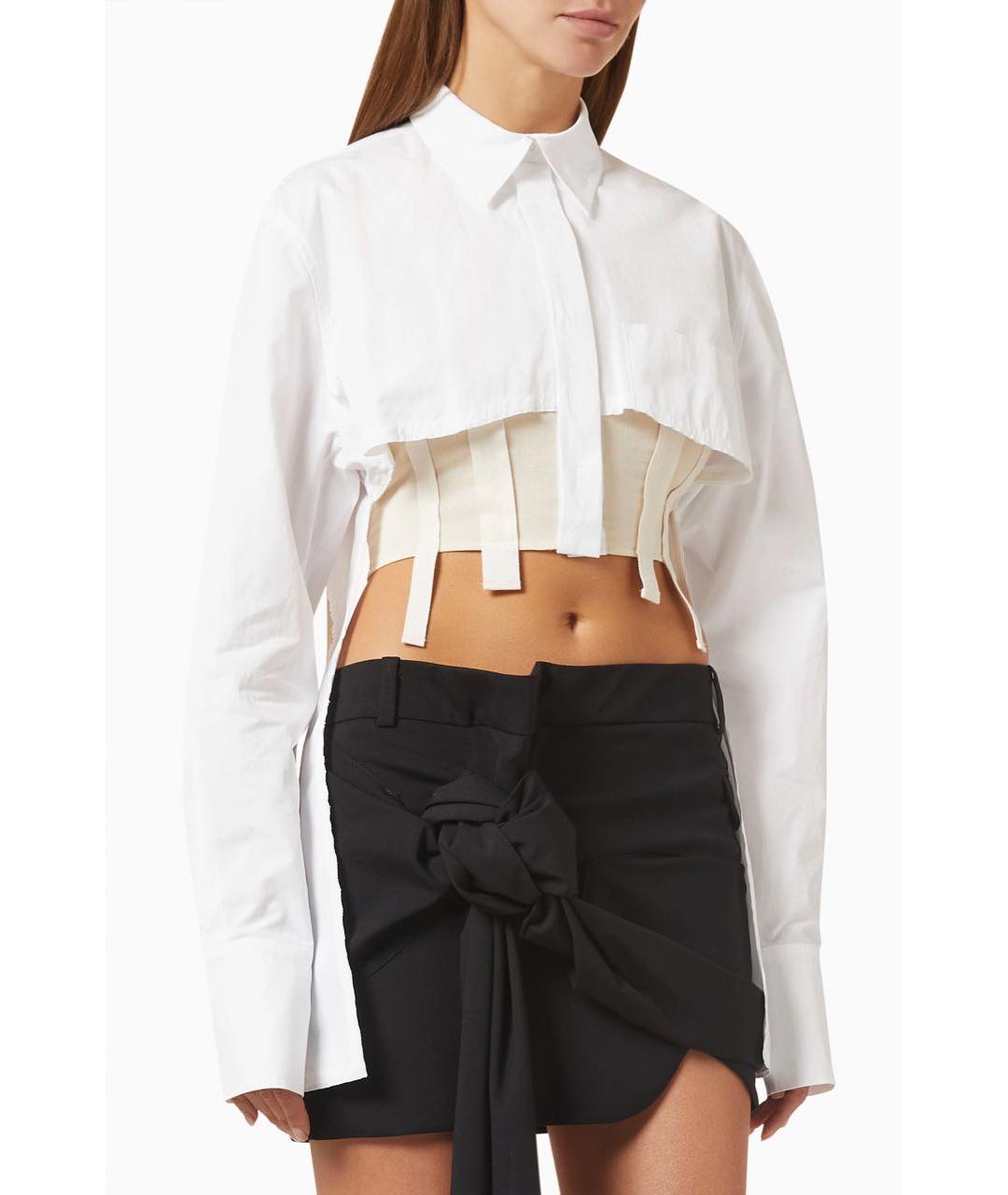 JACQUEMUS Белая хлопковая рубашка, фото 4