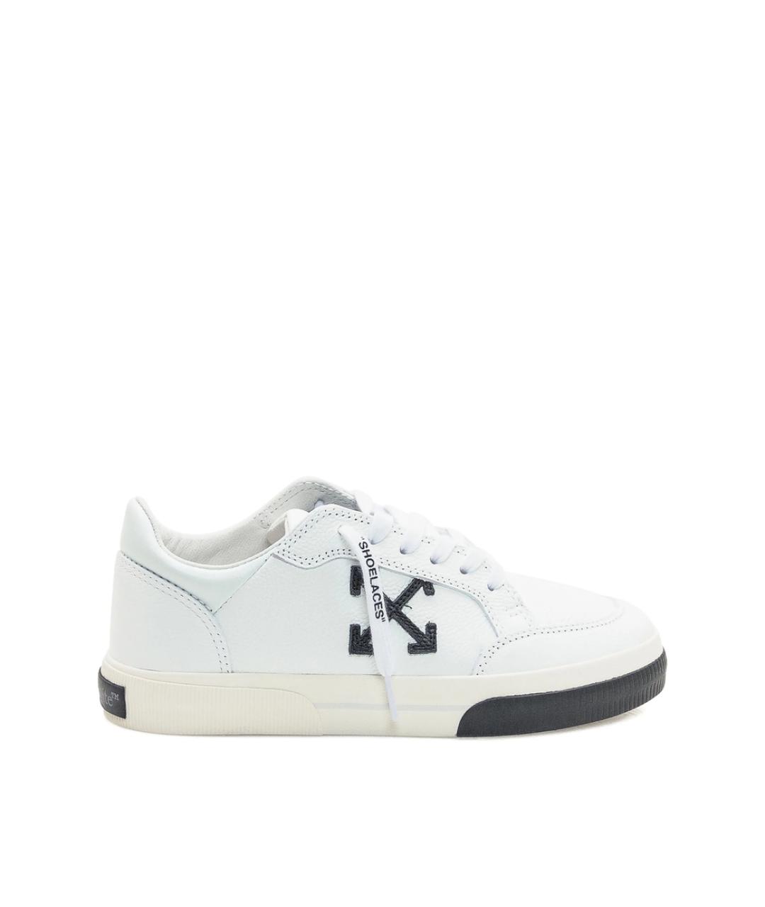 OFF-WHITE Белые кожаные кеды, фото 1