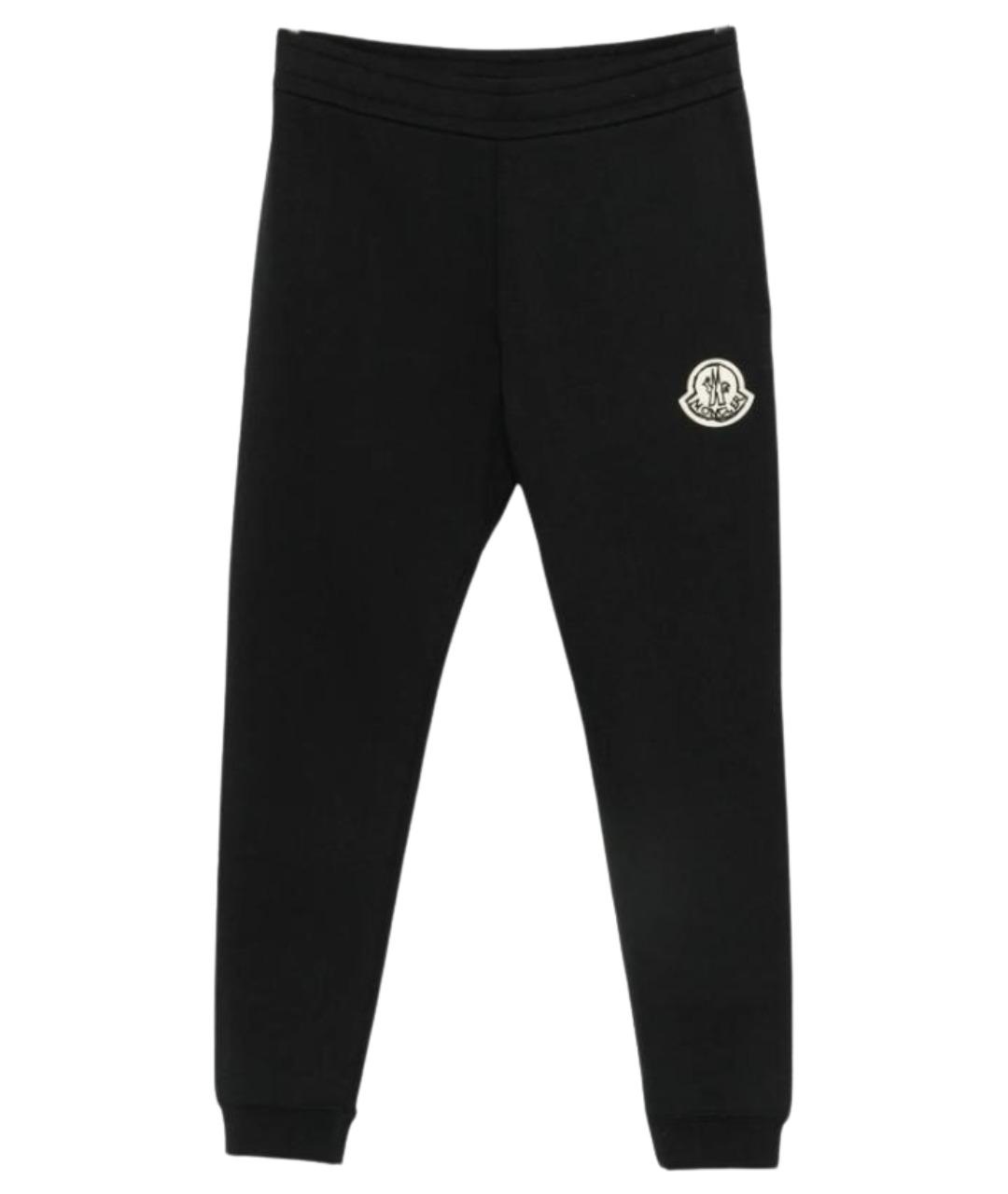 MONCLER Черные хлопковые повседневные брюки, фото 1