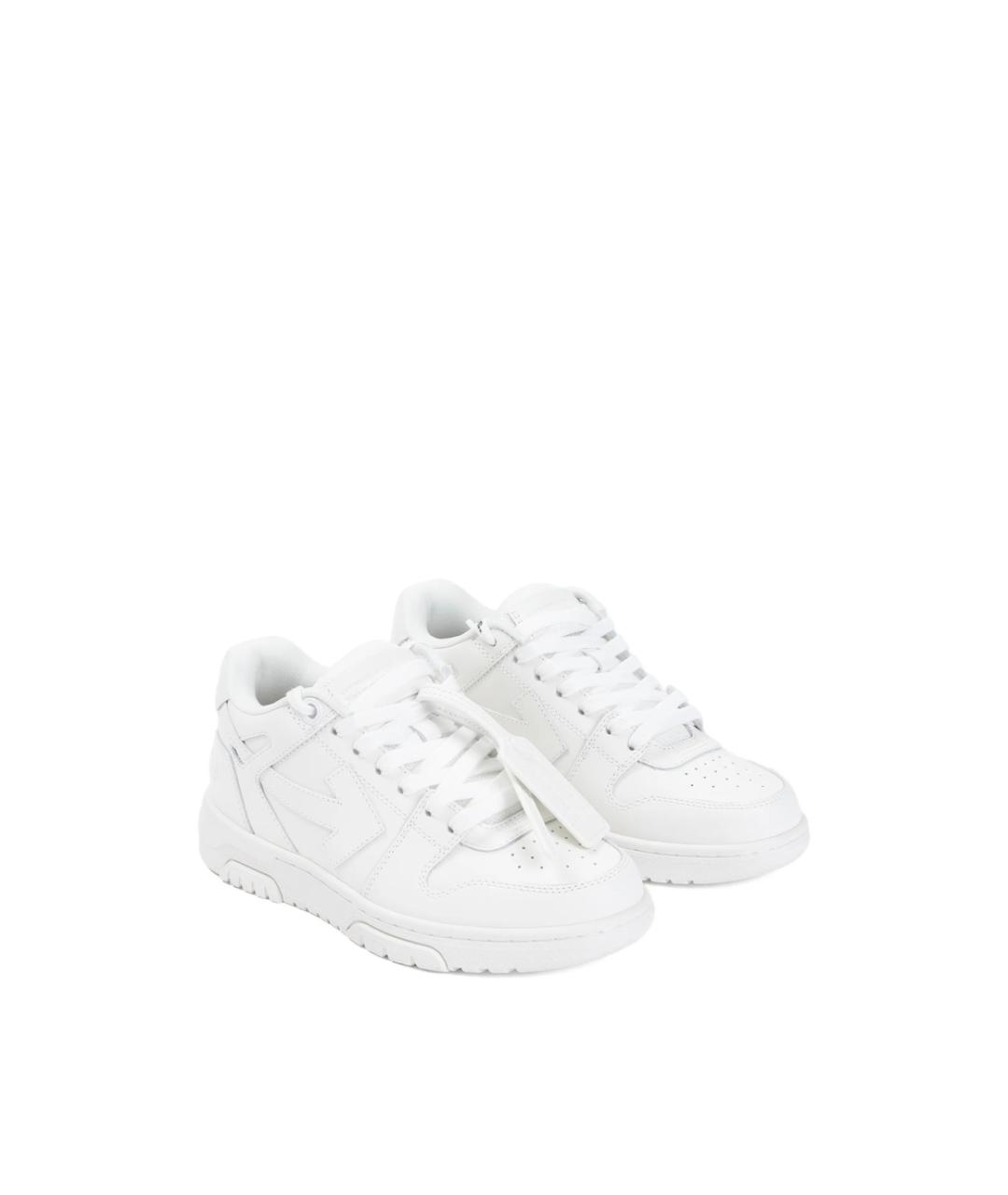 OFF-WHITE Белые кожаные кроссовки, фото 3