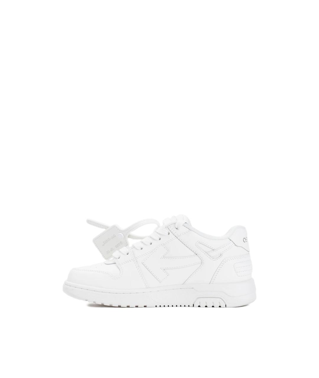 OFF-WHITE Белые кожаные кроссовки, фото 4